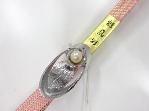 未使用品　パール帯留め・正絹佐賀錦帯締めセット